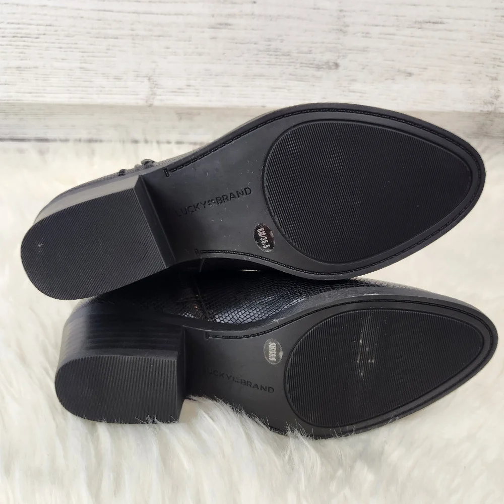 Lucky Brand Black Leather Ankle Boots